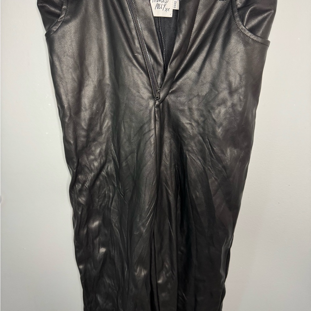 Princess Polly Black Leather Pants